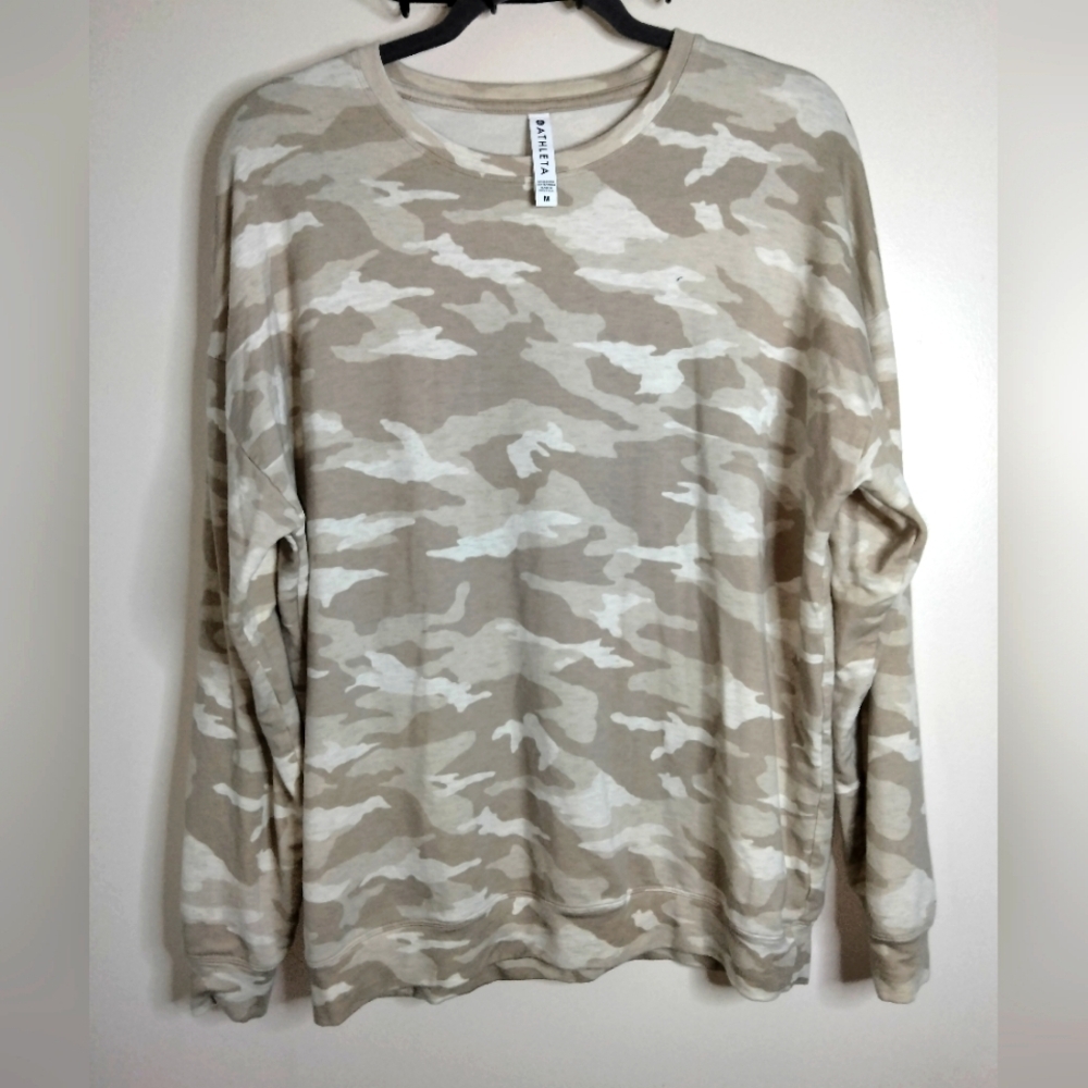 Athleta (Size M) Multicolored Camo Stretch LS Crewneck Pullover Sweatshirt